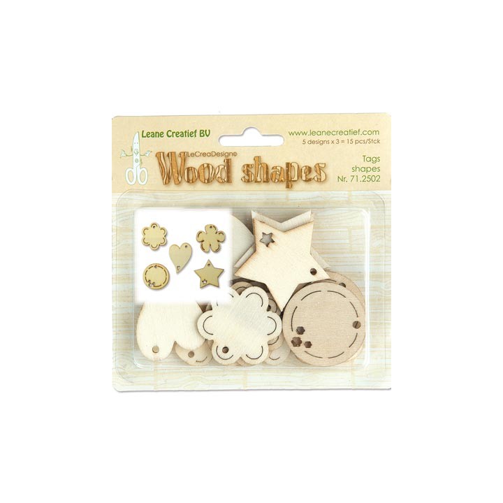 (71.2502)Leane Creatief Wood Shapes Tag shapes