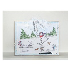 (HT1611)Clear Stamp Border - snow