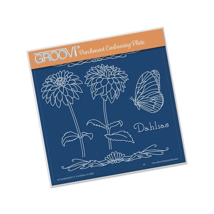 (GRO-FL-40390-03)Groovi Plate A5 Jayne's Dahlias