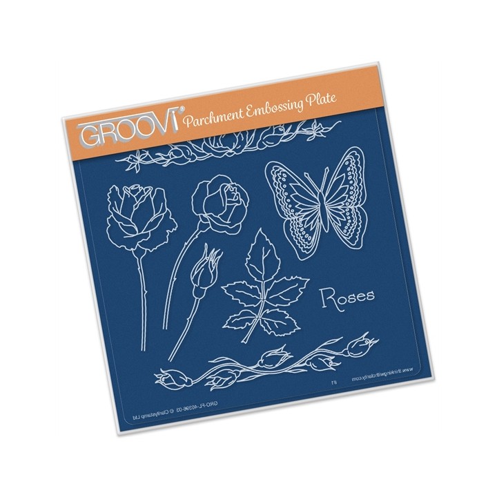 (GRO-FL-40396-03)Groovi Plate A5 Jayne's Roses