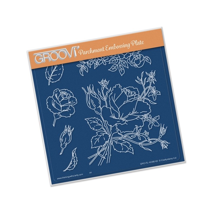 (GRO-FL-40395-03)Groovi Plate A5 Jayne's Roses