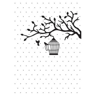 (VINF005)Nellie's Choice Embossing folder Bird love
