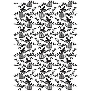 (VINF006)Nellie's Choice Embossing folder Bird pattern