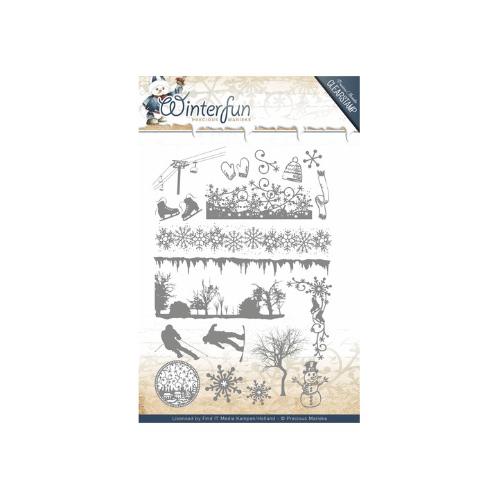 (PMCS10014)Clearstamp - Precious Marieke - Winterfun