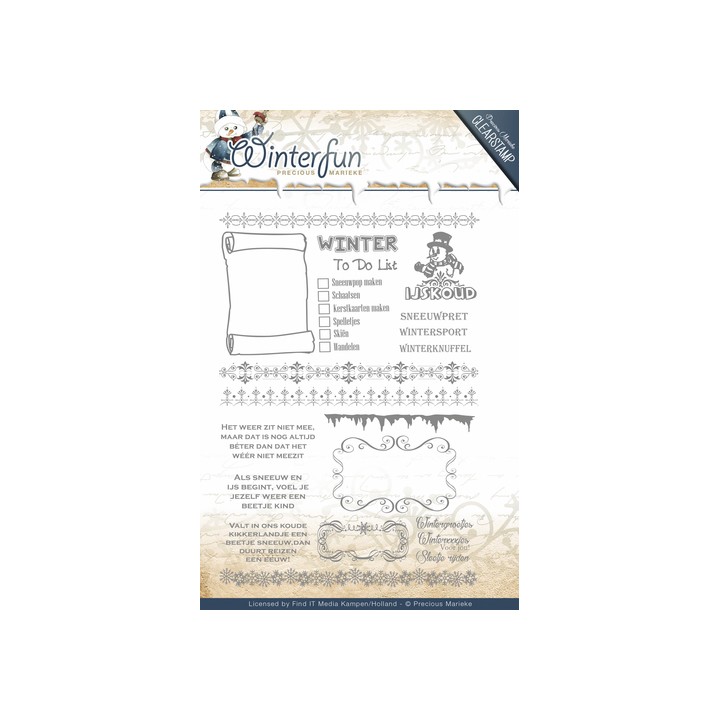 Clearstamp - Precious Marieke - Winterfun - Tekst