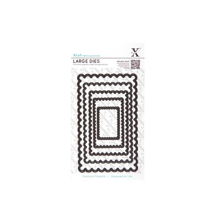 (XCU503405)Nesting Dies (5pcs) - Scalloped Rectangle (Large)
