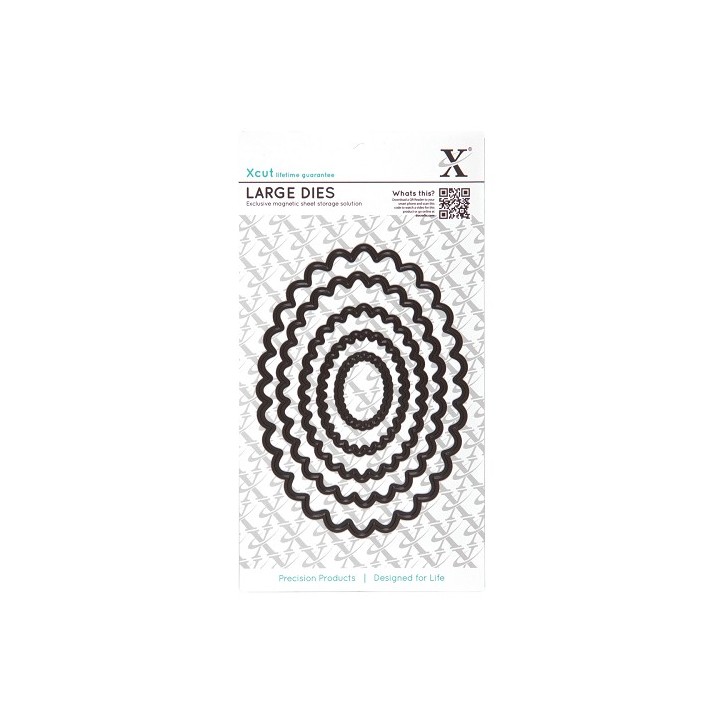 (XCU503406)Nesting Dies (5pcs) - Scalloped Oval (Large)
