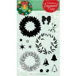 (STAMPLS12)Clear Stamps layered Christmas 12