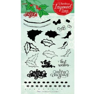 (STAMPLS10)Clear Stamps layered Christmas 10