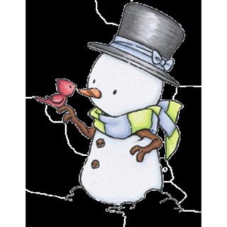 (RS11)C.C. Designs Stamp Rustic Sugar Snowman with Robin