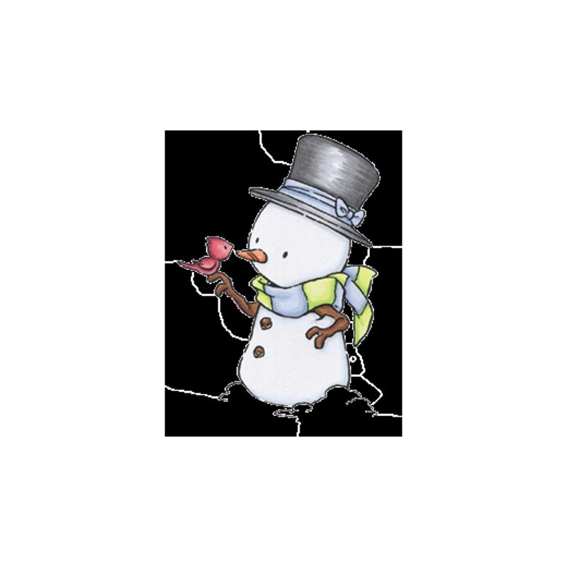 (RS11)C.C. Designs Stamp Rustic Sugar Snowman with Robin (RS11)C.C. Designs Stamp Rustic Sugar Snowman with Robin