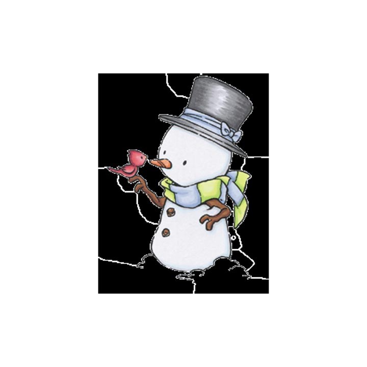 (RS11)C.C. Designs Stamp Rustic Sugar Snowman with Robin