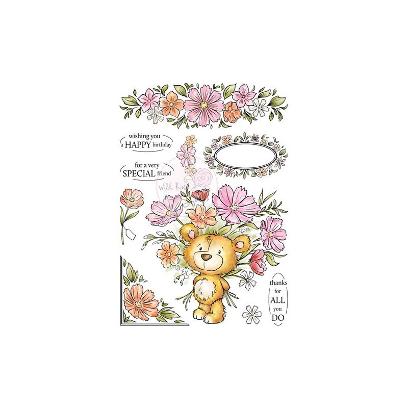 (AS002)Wild Rose Studio`s A5 stamp set Milton