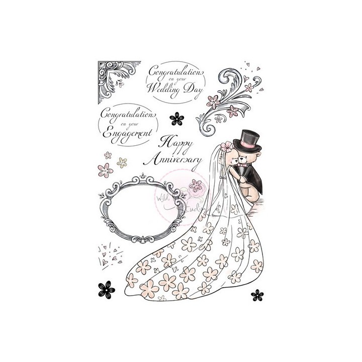 (AS003)Wild Rose Studio`s A5 stamp set Romantic