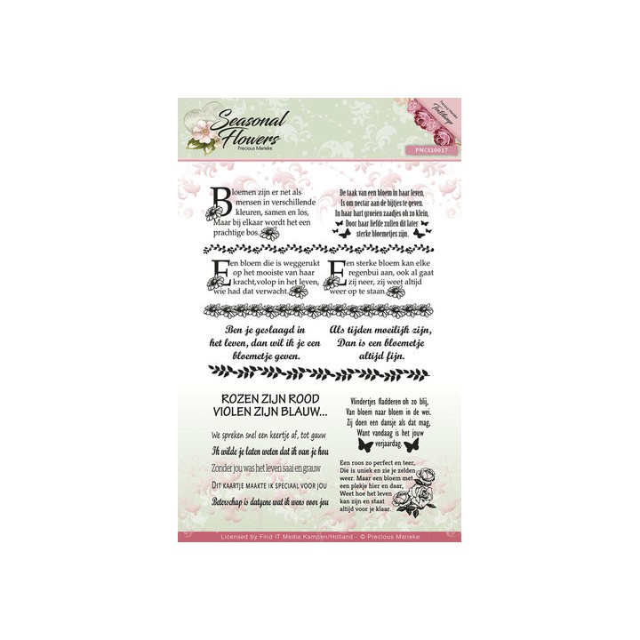 (PMCS10017)Clearstamp - Precious Marieke - Seasonal Flowers - Te