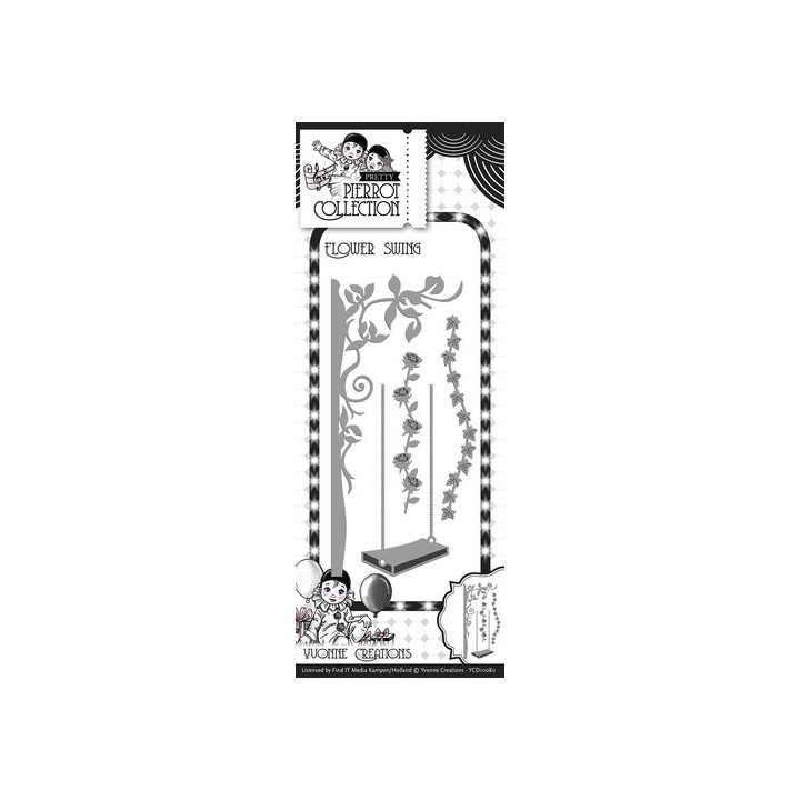 (YCD10080)Die - Yvonne Creations - Pretty Pierrot - Flower Swing
