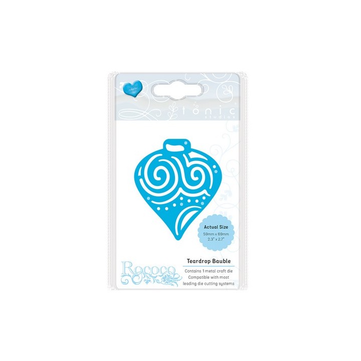 (1396E)Tonic Studios Die - Rococo petite - teardrop bauble