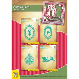 (VIND043)Nellie's Choice Vintasia Dies Reindeer frame
