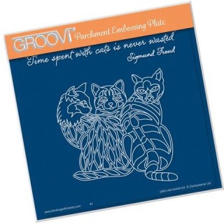 (GRO-AN-40445-03)Groovi Plate A5 3 Cats
