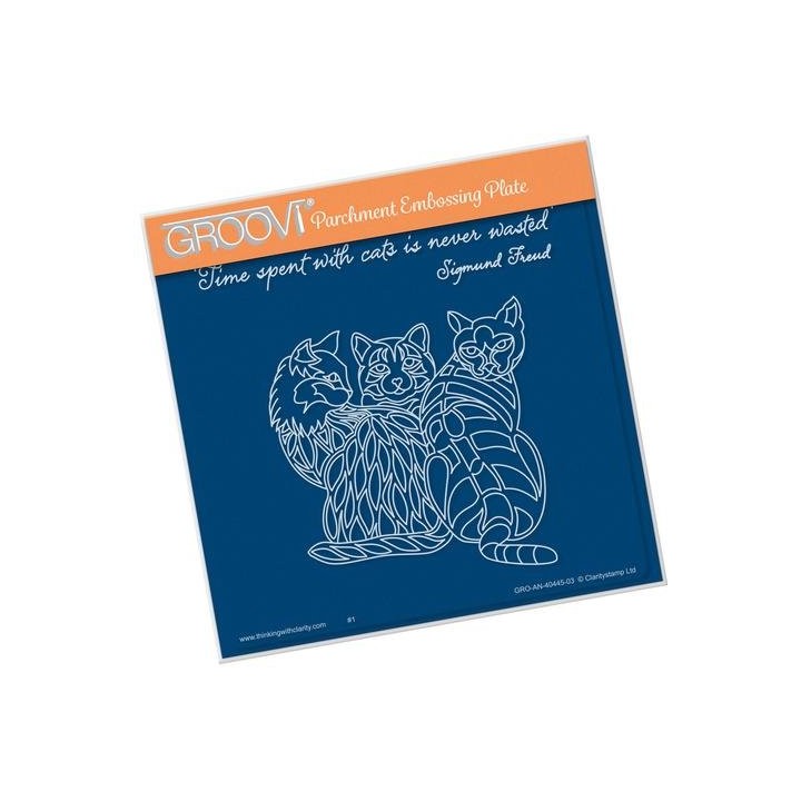(GRO-AN-40445-03)Groovi Plate A5 3 Cats