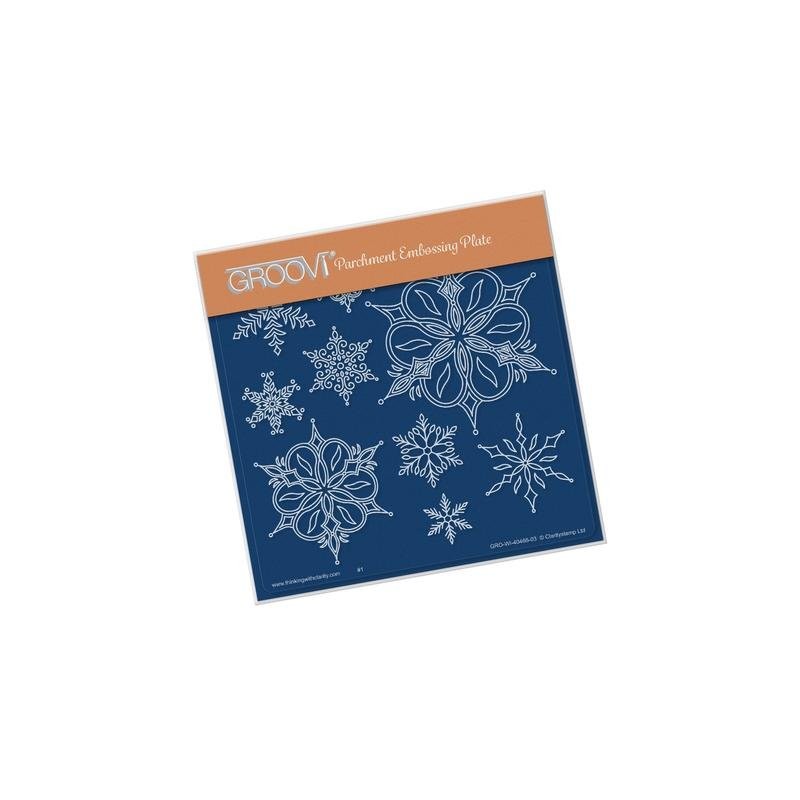 (GRO-WI-40466-03)Groovi Plate A5 Funky Snowflakes