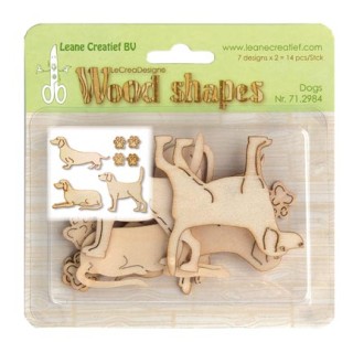 (71.2984)Leane Creatief Wood Shapes Dogs