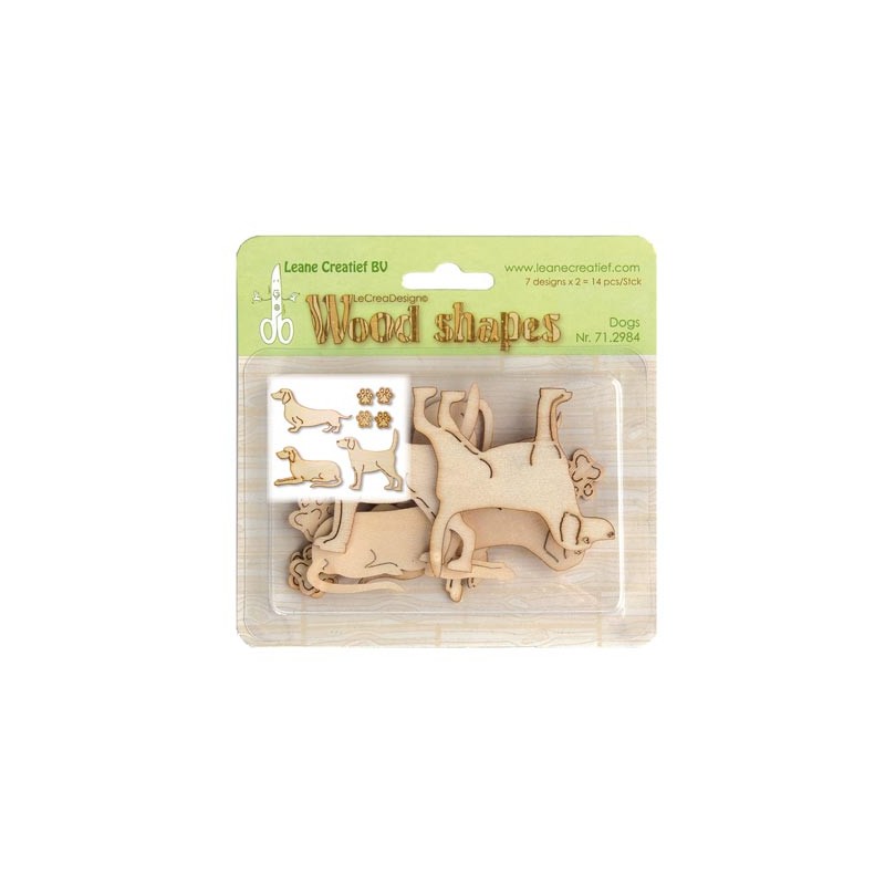 (71.2984)Leane Creatief Wood Shapes Dogs