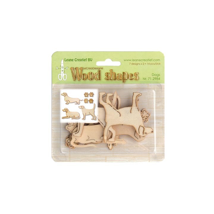 (71.2984)Leane Creatief Wood Shapes Dogs