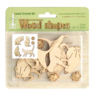 (71.2977)Leane Creatief Wood Shapes Cats