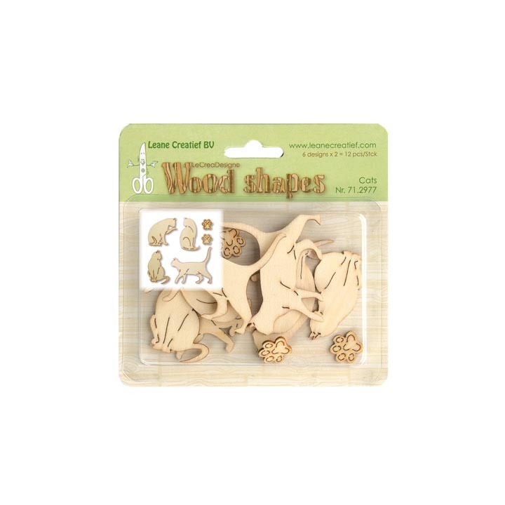 (71.2977)Leane Creatief Wood Shapes Cats