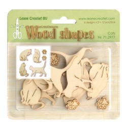 (71.2977)Leane Creatief Wood Shapes Cats