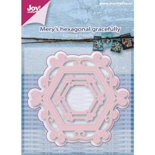 (6002/0658)Cutting & Embossing stencil Mery's Hexagonal graceful