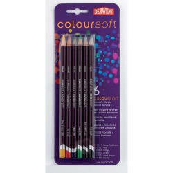 (0701025)Derwent coloursoft Pencils 6 colours