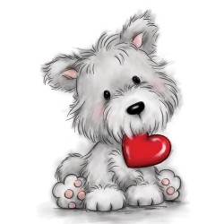 (CL503)Wild Rose Studio`s A7 stamp set Dog with heart
