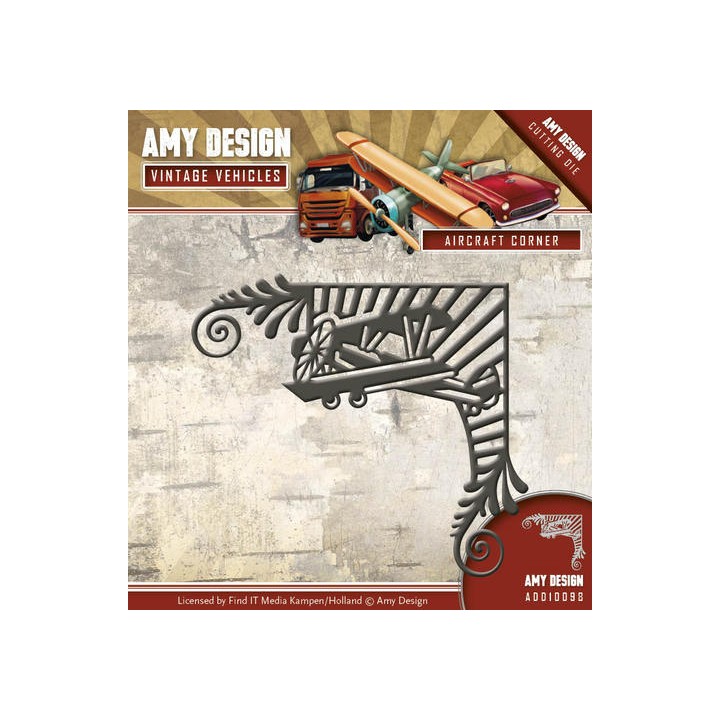(ADD10098)Die - Amy Design - Vintage Vehicles - Aircraft Corner