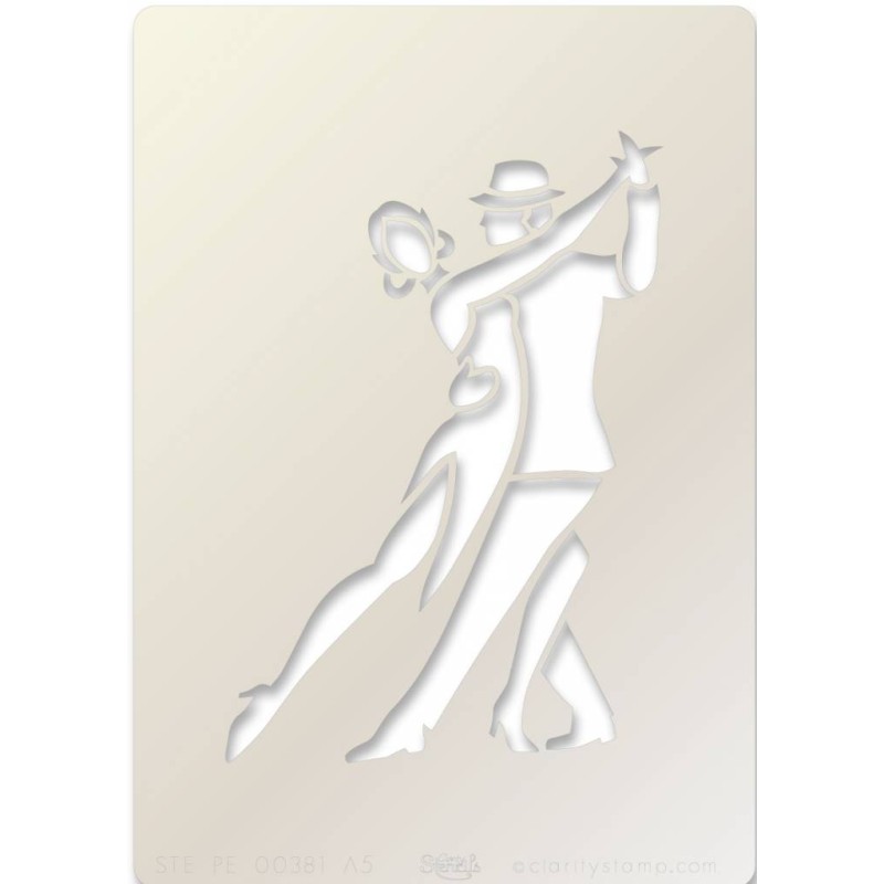 (STE-PE-00381-A5)Claritystamp Art Stencil A5 Tango Dancers