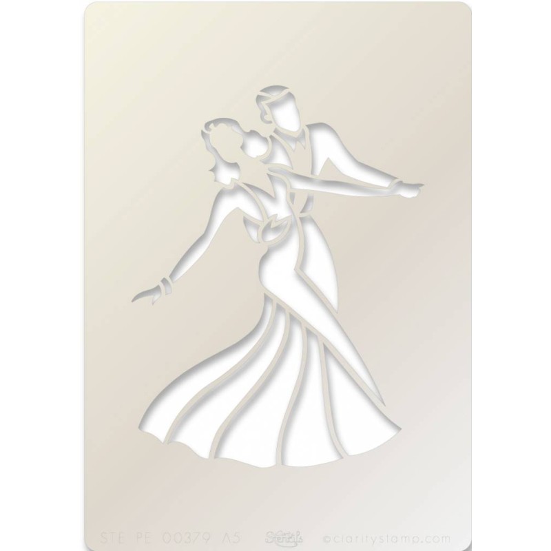 (STE-PE-00379-A5)Claritystamp Art Stencil A5 Ballroom Dancers