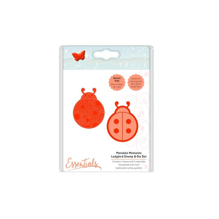 (1548E)Tonic Studios mandala moments - ladybird stamp & die set