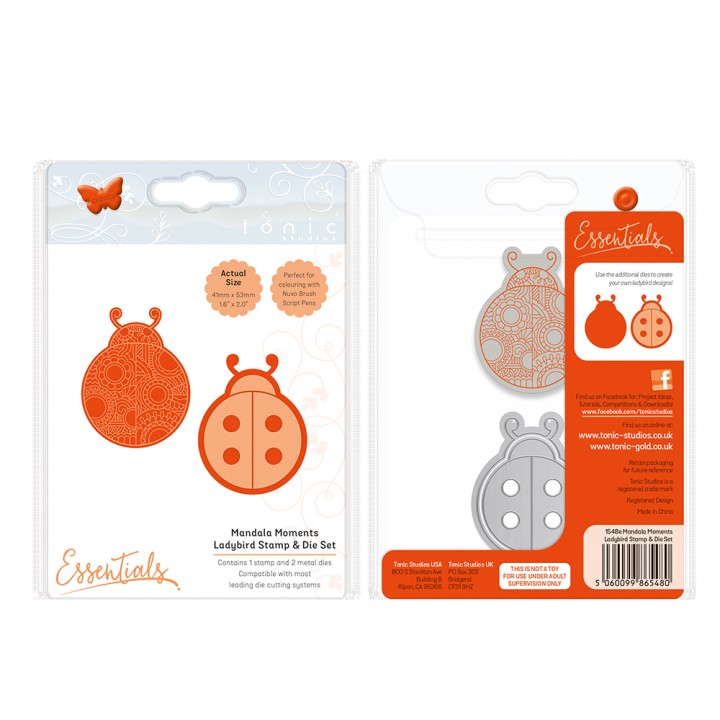 (1548E)Tonic Studios mandala moments - ladybird stamp & die set