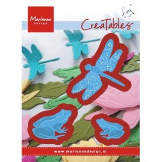 (LR0461)Creatables stencil Tiny's frogs and dragonfly