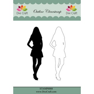 (STAMP0088)Dixi Outline Clear Stamp girl