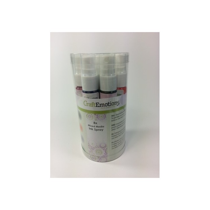 (133001/001)CraftEmotions Ink Spray 8pc 30ml - Opaque basic