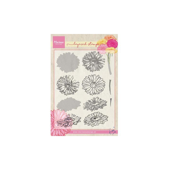 (TC0853)Clear stamp Tiny's gerbera (layering)