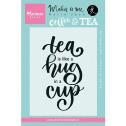 (KJ1710)Clear stamp Quote - Tea is like a hug in a cup
