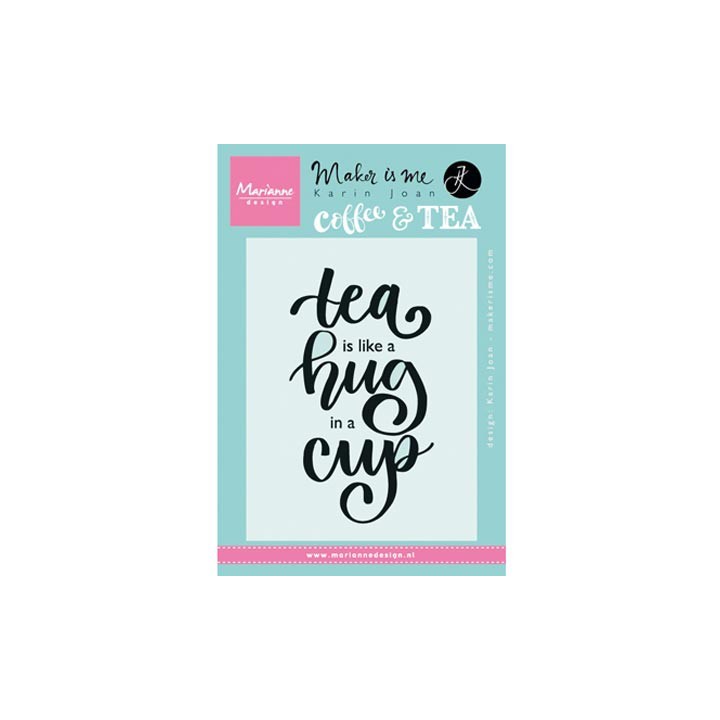 (KJ1710)Clear stamp Quote - Tea is like a hug in a cup