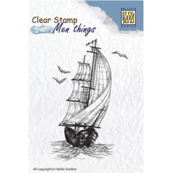 (CSMT006)Nellie's Choice Clear Stamp Sailing boat