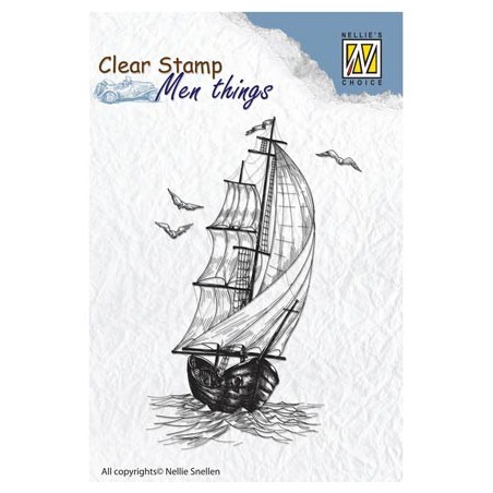 (CSMT006)Nellie's Choice Clear Stamp Sailing boat