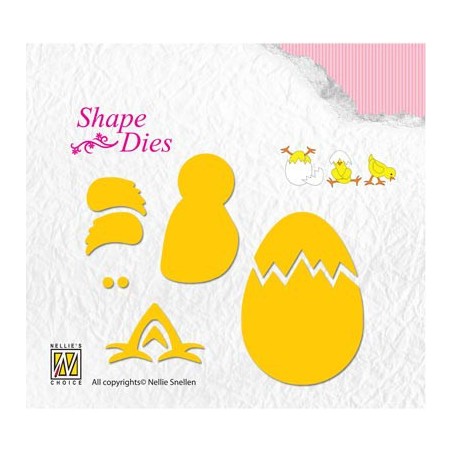(SD128)Nellie's Shape Dies Build-up chicken & egg