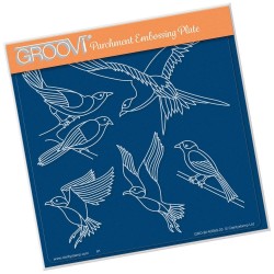 (GRO-BI-40569-03)Groovi Plate A5 Feathered Friends