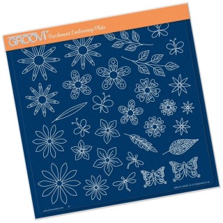 (GRO-FL-40553-15)Groovi Plate Tina's 3D Butterflies & Flowers